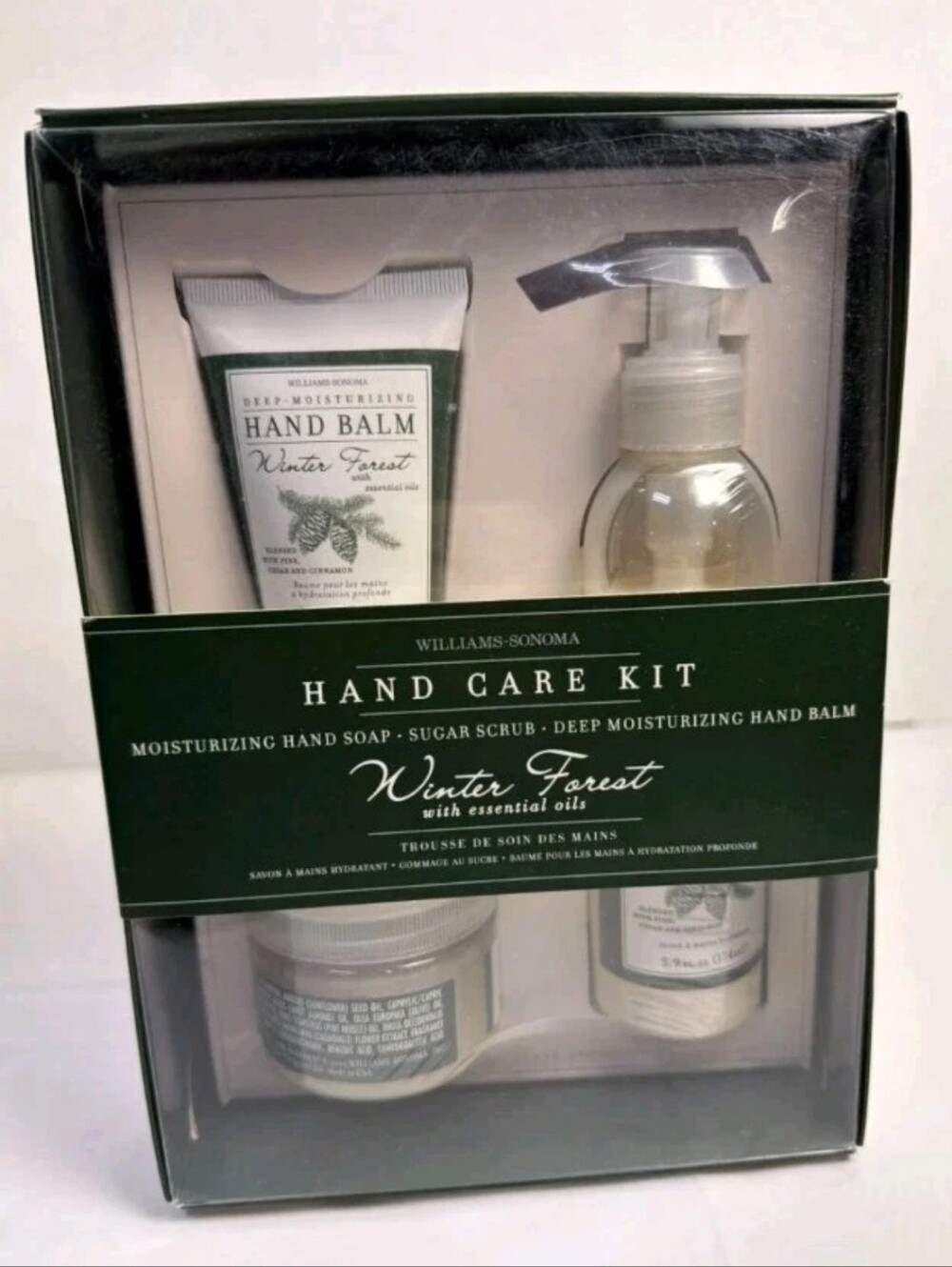 Williams Sonoma Winter Forest Hand Care Kit Soap Scrub Balm New Holiday Gift